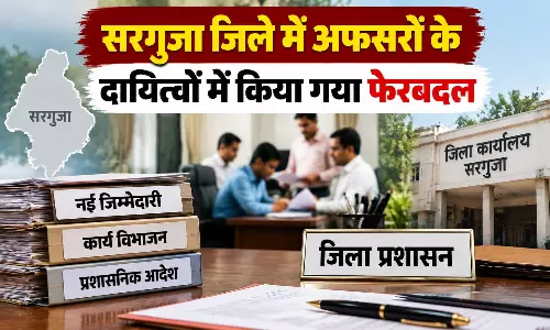सरगुजा जिले में अफसरों के दायित्वों में किया गया फेरबदल