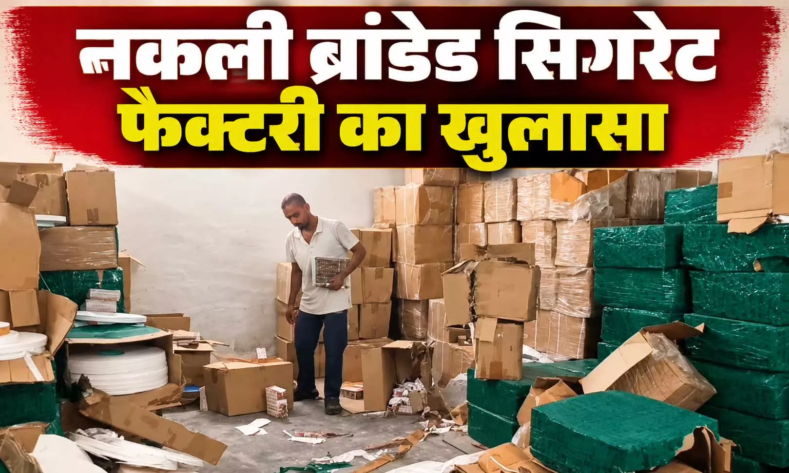 नकली सिगरेट बनाने की फैक्टरी का भंडाफोड़, असली कंपनी की शिकायत पर खेल का पता चला नकली सिगरेट बनाने की फैक्टरी का भंडाफोड़, असली कंपनी की शिकायत पर खेल का पता चला