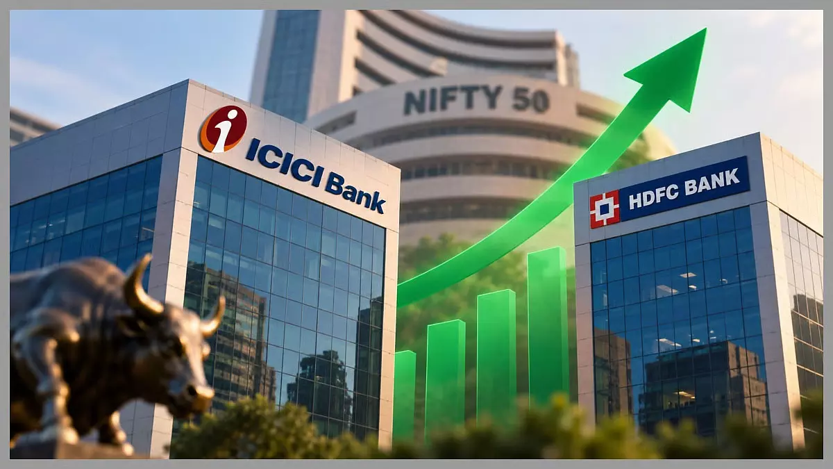 Nifty 50 में ICICI Bank का वेटेज रिकॉर्ड 9.45% पर पहुंचा Nifty 50 में ICICI Bank का वेटेज रिकॉर्ड 9.45% पर पहुंचा