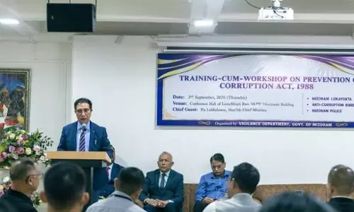 मिज़ोरम CM की सख्त हिदायत: भ्रष्टाचार के लंबित मामलों में लाएं तेज़ी मिज़ोरम CM की सख्त हिदायत: भ्रष्टाचार के लंबित मामलों में लाएं तेज़ी
