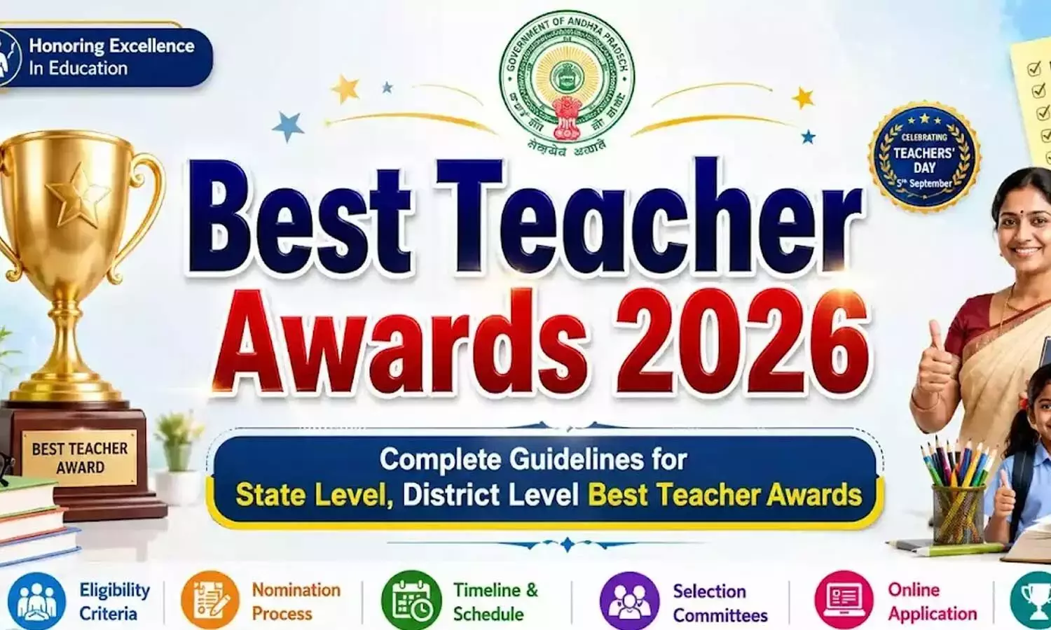 Andhra: आंध्र प्रदेश सरकार ने 2026 के लिए सर्वश्रेष्ठ शिक्षक पुरस्कारों को मंज़ूरी दी Andhra: आंध्र प्रदेश सरकार ने 2026 के लिए सर्वश्रेष्ठ शिक्षक पुरस्कारों को मंज़ूरी दी