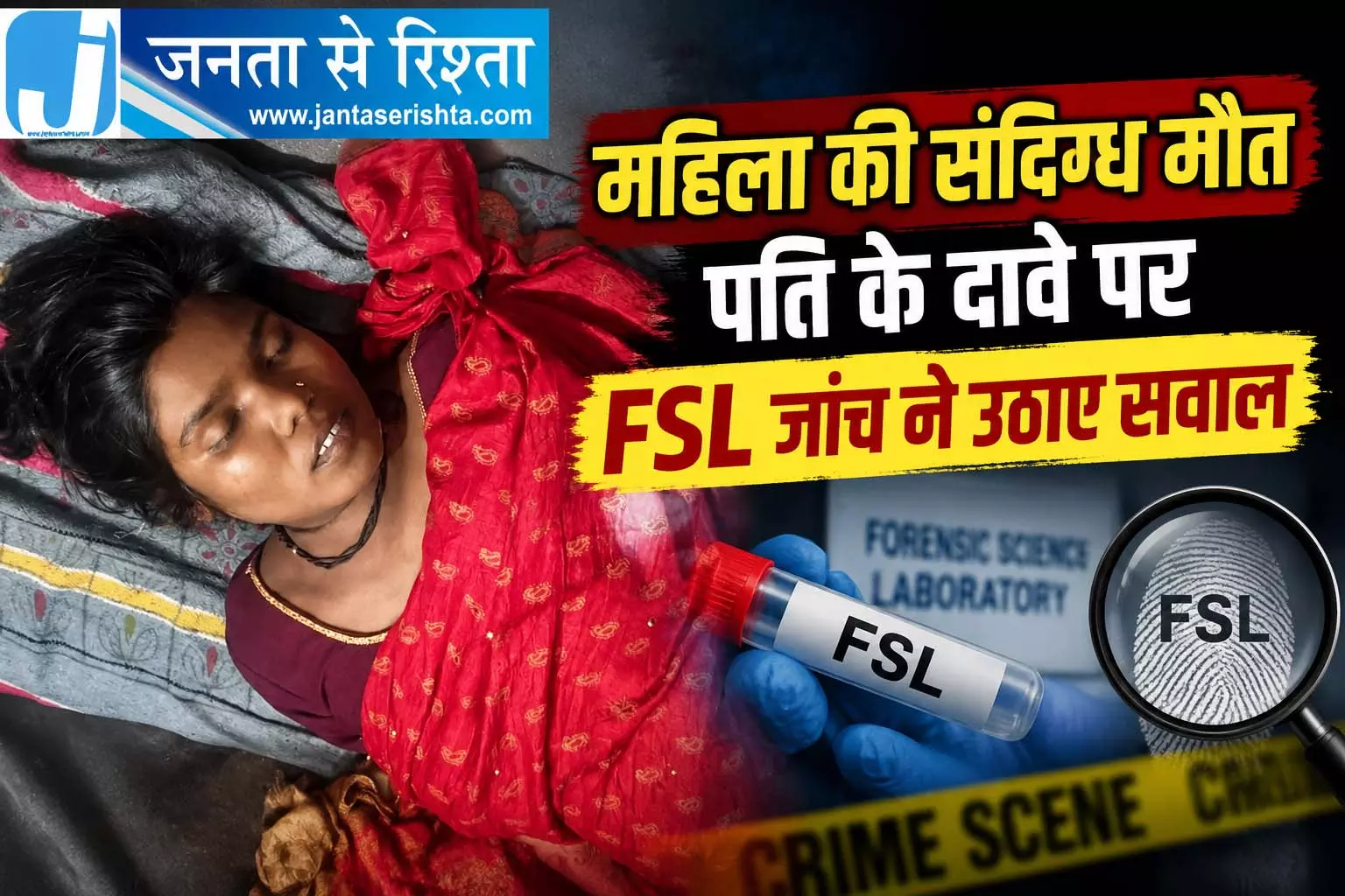 महिला की संदिग्ध मौत पति के दावे पर FSL जांच ने उठाए सवाल महिला की संदिग्ध मौत पति के दावे पर FSL जांच ने उठाए सवाल