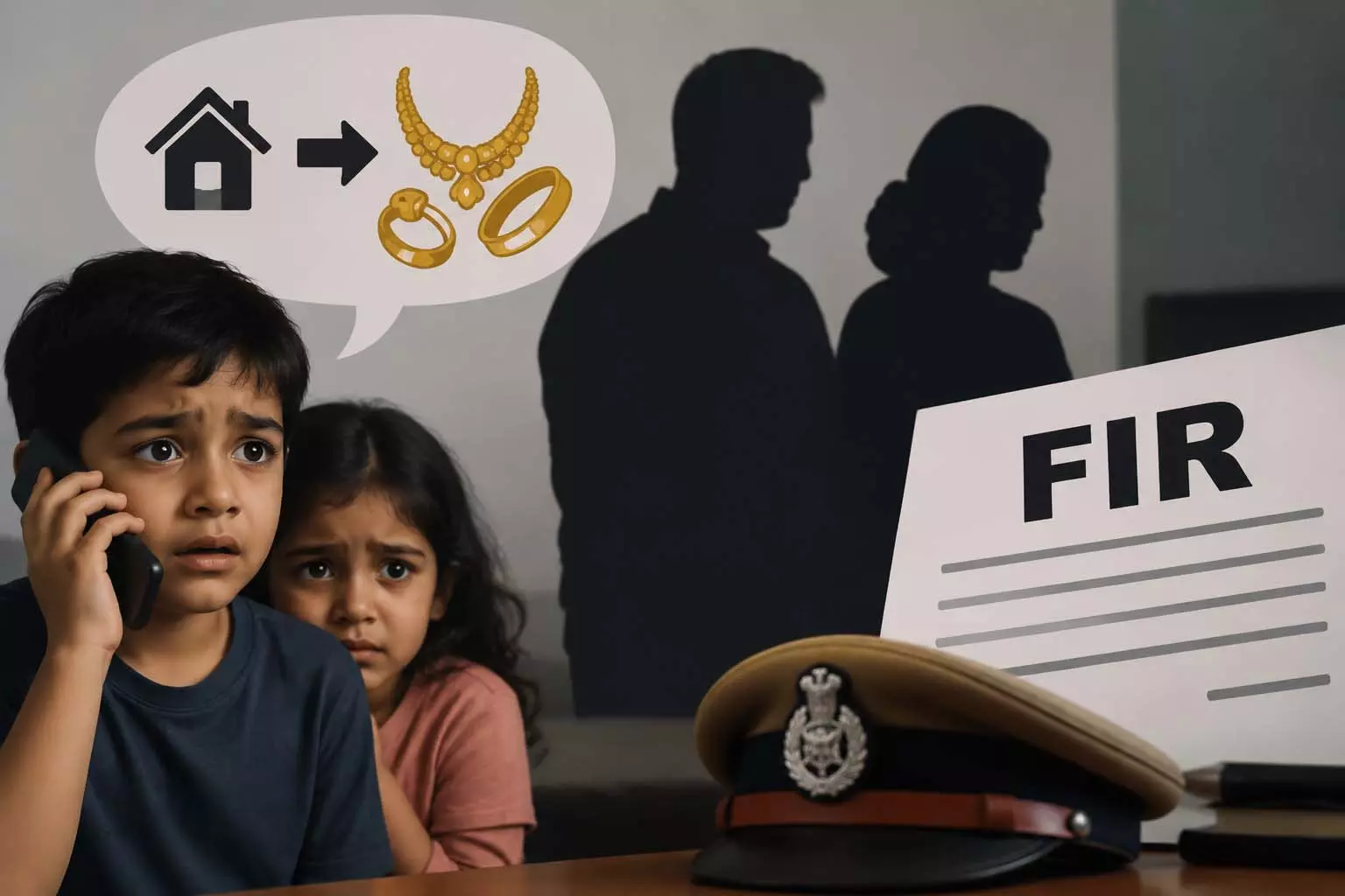 दंपत्ति पर FIR, बच्चों को डराकर घर से गहने मंगवाने का आरोप दंपत्ति पर FIR, बच्चों को डराकर घर से गहने मंगवाने का आरोप