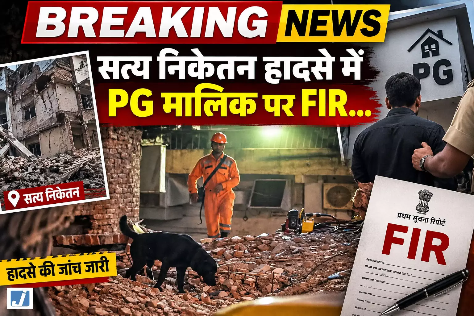BREAKING: सत्य निकेतन हादसे में PG मालिक पर FIR... BREAKING: सत्य निकेतन हादसे में PG मालिक पर FIR...
