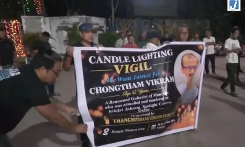 दिल्ली में मारे गए चोंगथाम विक्रम सिंह को मणिपुर में श्रद्धांजलि दिल्ली में मारे गए चोंगथाम विक्रम सिंह को मणिपुर में श्रद्धांजलि
