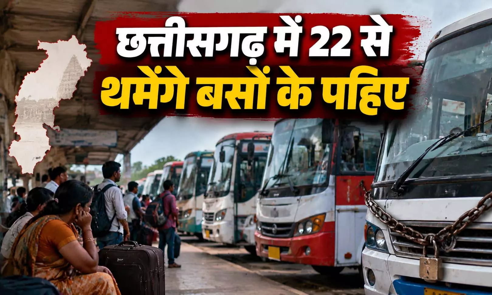 CG Bus Strike: छत्तीसगढ़ में थमेंगे बसों के पहिए, यातायात महासंघ ने बस हड़ताल का किया ऐलान CG Bus Strike: छत्तीसगढ़ में थमेंगे बसों के पहिए, यातायात महासंघ ने बस हड़ताल का किया ऐलान