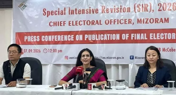 मिज़ोरम SIR अपडेट: फ़ाइनल लिस्ट से हटे 78 हजार से अधिक नाम मिज़ोरम SIR अपडेट: फ़ाइनल लिस्ट से हटे 78 हजार से अधिक नाम