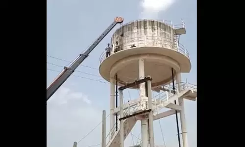 60 फीट ऊंची टंकी पर 42 घंटे फंसा रहा सांड, ऐसे बचाई गई जान