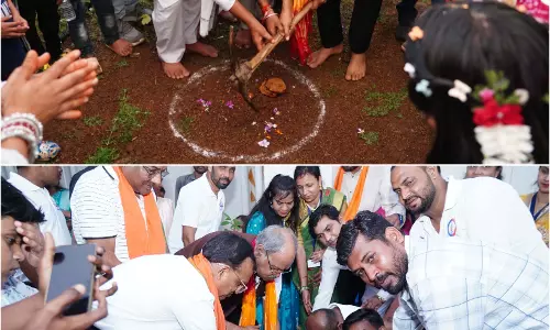 प्रधानमंत्री आवास कॉलोनी में बनेगा सतनाम भवन भूमि पूजन के साथ पौधारोपण