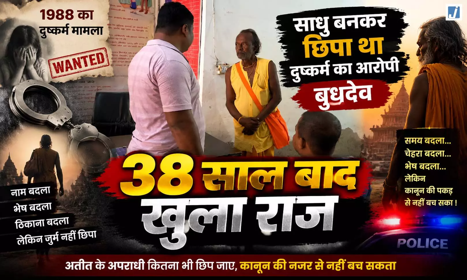 रेप केस में 38 साल से फरार आरोपी साधु बनकर काट रहा था जिंदगी, हुई गिरफ्तारी रेप केस में 38 साल से फरार आरोपी साधु बनकर काट रहा था जिंदगी, हुई गिरफ्तारी