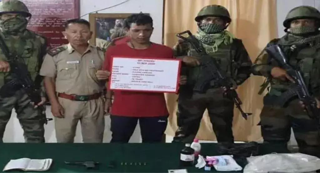 लोंगडिंग में NSCN-K (आंग माई) का उग्रवादी गिरफ्तार, हथियार बरामद