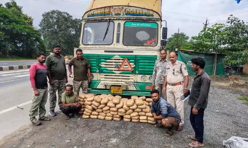 कंटेनर में छिपाकर ले जा रहे थे 70 लाख का गांजा, पुलिस ने किया जब्त कंटेनर में छिपाकर ले जा रहे थे 70 लाख का गांजा, पुलिस ने किया जब्त