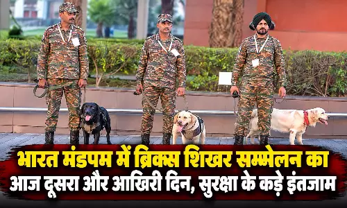 भारत मंडपम में ब्रिक्स शिखर सम्मेलन का आज दूसरा और आखिरी दिन, सुरक्षा के कड़े इंतजाम भारत मंडपम में ब्रिक्स शिखर सम्मेलन का आज दूसरा और आखिरी दिन, सुरक्षा के कड़े इंतजाम