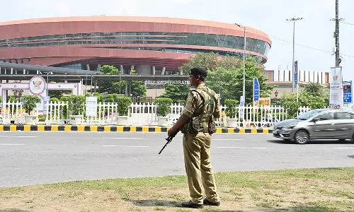 New Delhi: भारत मंडपम में ब्रिक्स सम्मेलन के अंतिम दिन कड़ी सुरक्षा New Delhi: भारत मंडपम में ब्रिक्स सम्मेलन के अंतिम दिन कड़ी सुरक्षा