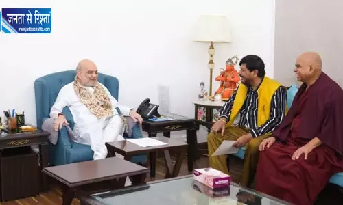 अमित शाह से मिले रामदास आठवले महाबोधि विहार पर चर्चा