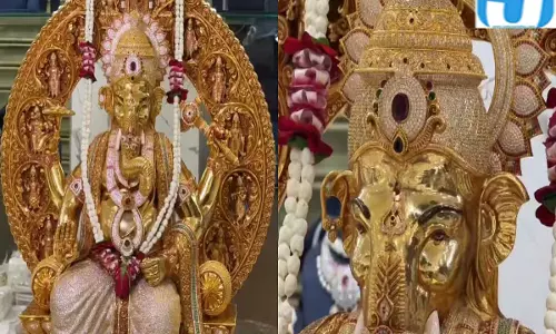 गणेश उत्सव में अनोखी भव्यता, गोल्ड और डायमंड से सजे बप्पा के दर्शन को उमड़े लोग
