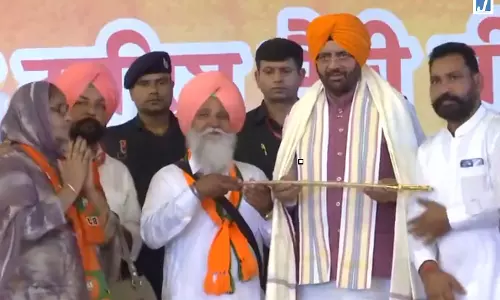 पटियाला के शुतराना में जनसभा में पहुंचे CM नायब सिंह सैनी हुआ भव्य सम्मान