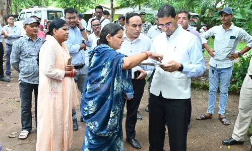 कलेक्टर ने पलारी विकासखंड के आंगनबाड़ी एवं स्वास्थ्य केंद्रों का किया निरीक्षण