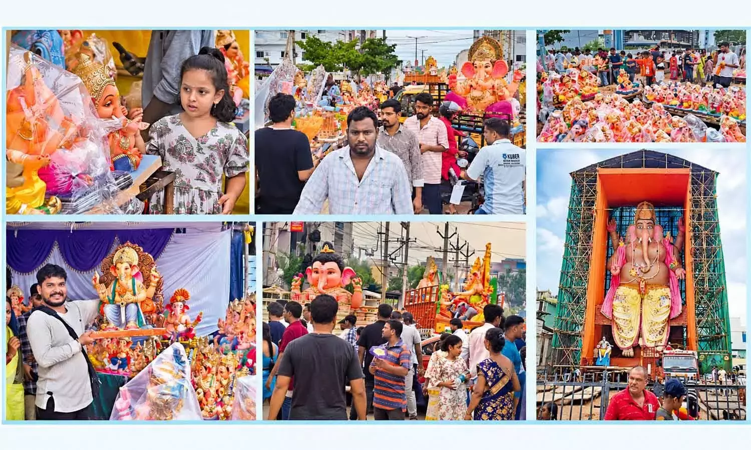 गणपति बप्पा मोरया: हैदराबाद के बाज़ार त्योहार की खरीदारी करने वालों से गुलज़ार हैं