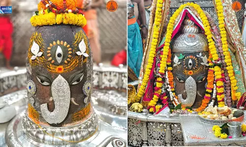 गणेश चतुर्थी पर गणपति स्वरूप में सजे भगवान महाकाल गणेश चतुर्थी पर गणपति स्वरूप में सजे भगवान महाकाल