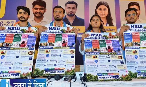 मेट्रो रियायत और 24x7 लाइब्रेरी पर फोकस, NSUI ने जारी किया घोषणापत्र