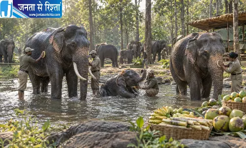 कान्हा के 16 हाथियों को मिली काम से छुट्टी, मसाज और खास आहार से होंगे तरोताजा कान्हा के 16 हाथियों को मिली काम से छुट्टी, मसाज और खास आहार से होंगे तरोताजा