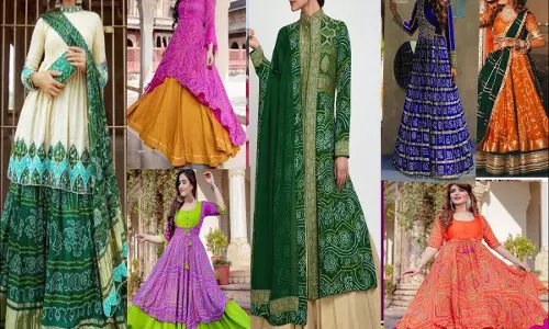 पुरानी बांधनी साड़ी को दें स्टाइलिश सूट का लुक