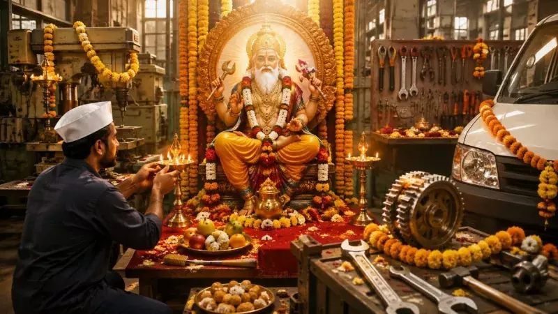 विश्वकर्मा पूजा पर क्यों होती है मशीनों और औजारों की पूजा जानें धार्मिक महत्व