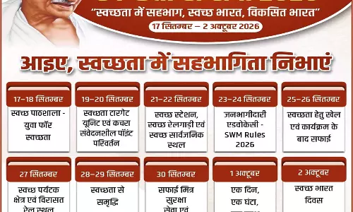 दक्षिण पूर्व मध्य रेलवे में चलाया जाएगा, 17 सितंबर से 2 अक्टूबर तक ‘स्वच्छता ही सेवा’ अभियान