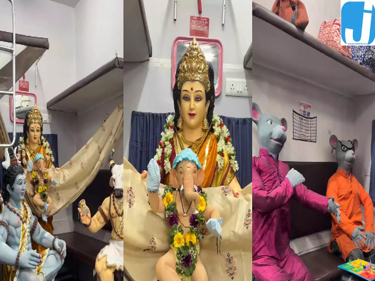 मुंबई में रेलवे थीम पर सजा गणेश पंडाल सोशल मीडिया पर वायरल हुआ वीडियो मुंबई में रेलवे थीम पर सजा गणेश पंडाल सोशल मीडिया पर वायरल हुआ वीडियो