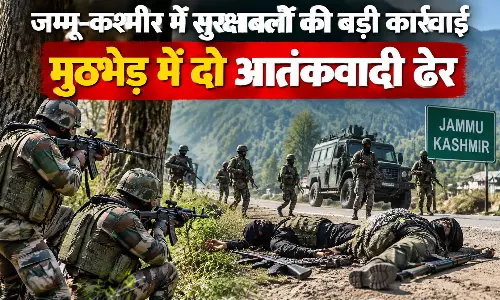 जम्मू-कश्मीर में सुरक्षाबलों की बड़ी कार्रवाई, मुठभेड़ में दो आतंकवादी ढेर जम्मू-कश्मीर में सुरक्षाबलों की बड़ी कार्रवाई, मुठभेड़ में दो आतंकवादी ढेर