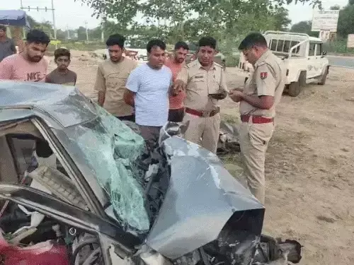 Nagaur: सड़क हादसे में चार लोगों की मौत, डंपर-कार भिड़े