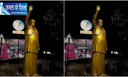 मूर्ति लगाने पर मचा विवाद, प्रशासन की कार्रवाई