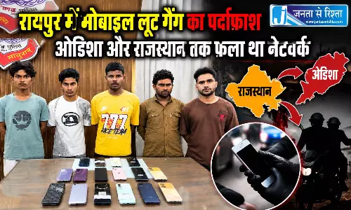 रायपुर में मोबाइल लूट गैंग का पर्दाफाश, ओडिशा और राजस्थान तक फैला था नेटवर्क