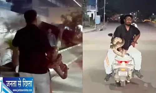 हैदराबाद में IT कंपनी के बाहर मिला अजगर हैदराबाद में IT कंपनी के बाहर मिला अजगर