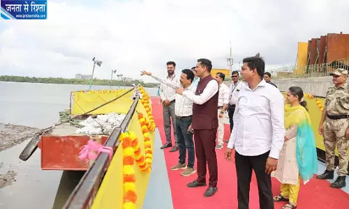 गणपति विसर्जन घाटों का निरीक्षण