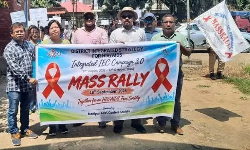 मणिपुर के चंदेल ज़िले में HIV/AIDS बचाव के लिए विशाल रैली