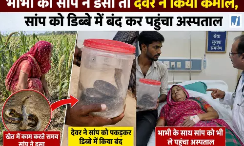 भाभी को सांप ने डसा तो देवर ने दिखाई सूझबूझ, डिब्बे में बंद कर पहुंचा अस्पताल