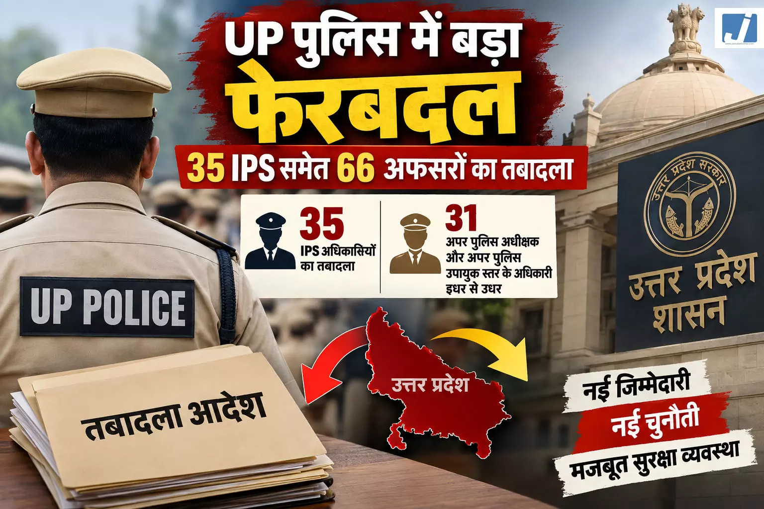 BREAKING: पुलिस में बड़ा फेरबदल, 35 IPS समेत 66 अफसरों का तबादला BREAKING: पुलिस में बड़ा फेरबदल, 35 IPS समेत 66 अफसरों का तबादला