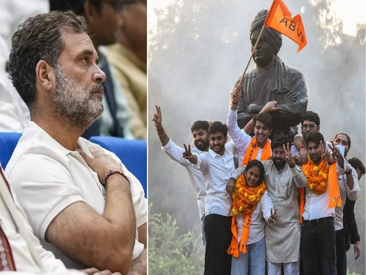 डूसू चुनाव में ABVP की बड़ी जीत, भाजपा ने राहुल गांधी पर साधा निशाना डूसू चुनाव में ABVP की बड़ी जीत, भाजपा ने राहुल गांधी पर साधा निशाना