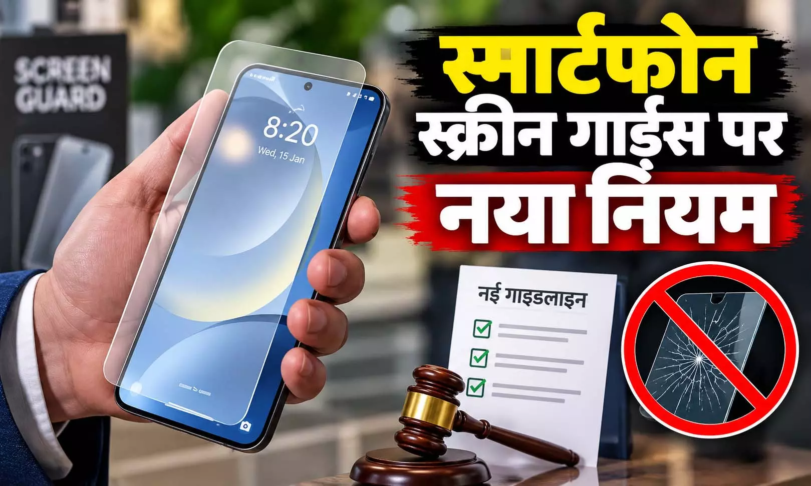स्मार्टफोन स्क्रीन गार्ड्स पर नया नियम, 1 अप्रैल 2027 से बिना BIS मार्क वाले गार्ड्स की बिक्री पर रोक स्मार्टफोन स्क्रीन गार्ड्स पर नया नियम, 1 अप्रैल 2027 से बिना BIS मार्क वाले गार्ड्स की बिक्री पर रोक