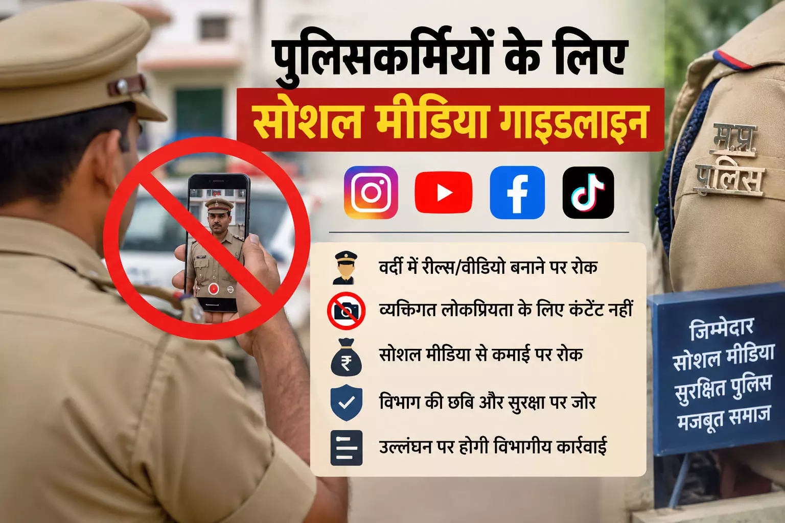 पुलिसकर्मियों के लिए सोशल मीडिया गाइडलाइन पुलिसकर्मियों के लिए सोशल मीडिया गाइडलाइन