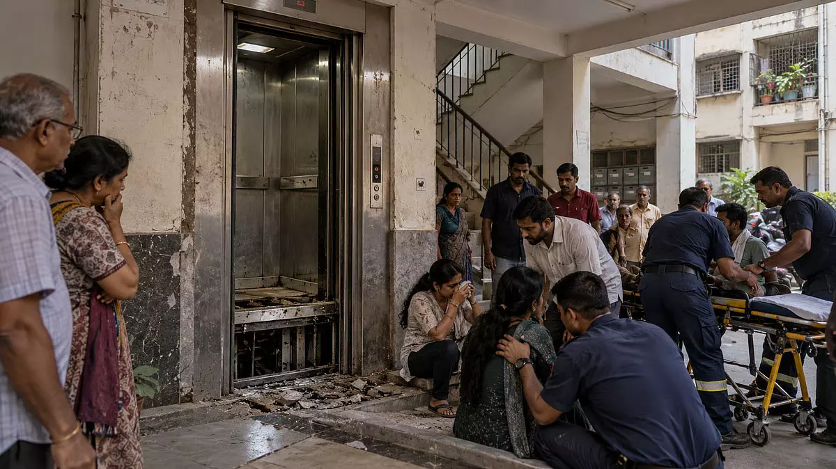 दूसरी मंजिल से अचानक नीचे गिरी 40 साल पुरानी लिफ्ट, पंजाब से आए 6 मेहमानों समेत 7 घायल दूसरी मंजिल से अचानक नीचे गिरी 40 साल पुरानी लिफ्ट, पंजाब से आए 6 मेहमानों समेत 7 घायल