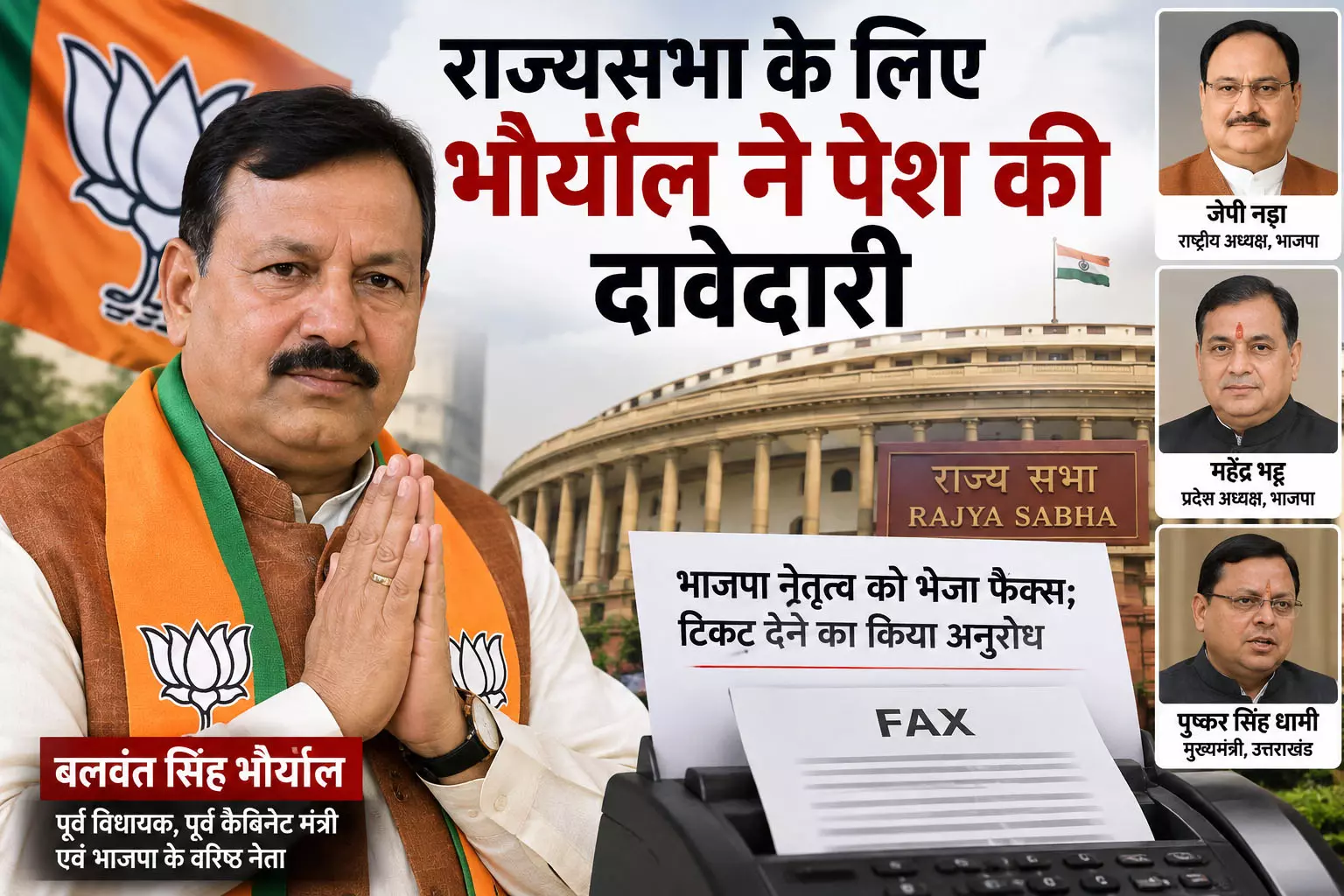 राज्यसभा के लिए भौर्याल ने पेश की दावेदारी राज्यसभा के लिए भौर्याल ने पेश की दावेदारी