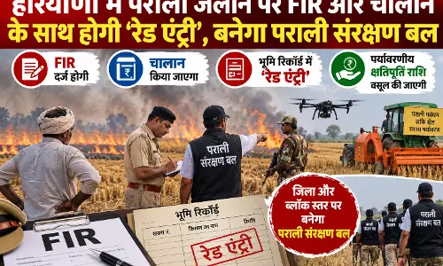 हरियाणा में पराली जलाने पर FIR और चालान के साथ होगी ‘रेड एंट्री’, बनेगा पराली संरक्षण बल