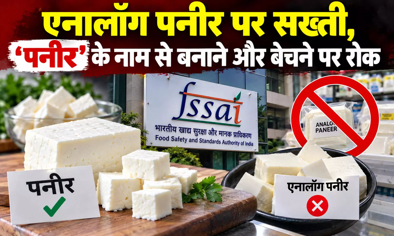 एनालॉग पनीर पर सख्ती, ‘पनीर’ के नाम से बनाने और बेचने पर रोक एनालॉग पनीर पर सख्ती, ‘पनीर’ के नाम से बनाने और बेचने पर रोक