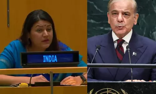 UNGA में शहबाज शरीफ के भाषण पर भारत का पलटवार, पाकिस्तान को आतंकवाद पर घेरा UNGA में शहबाज शरीफ के भाषण पर भारत का पलटवार, पाकिस्तान को आतंकवाद पर घेरा