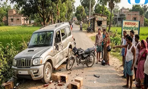 शराब से भरी स्कॉर्पियो की टक्कर से युवक की मौत, साथी की हालत गंभीर