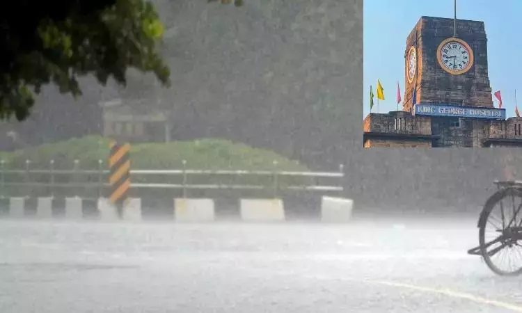 Andhra: बारिश का पानी केजीएच आयुर्वेद औषधि भंडार में घुस गया