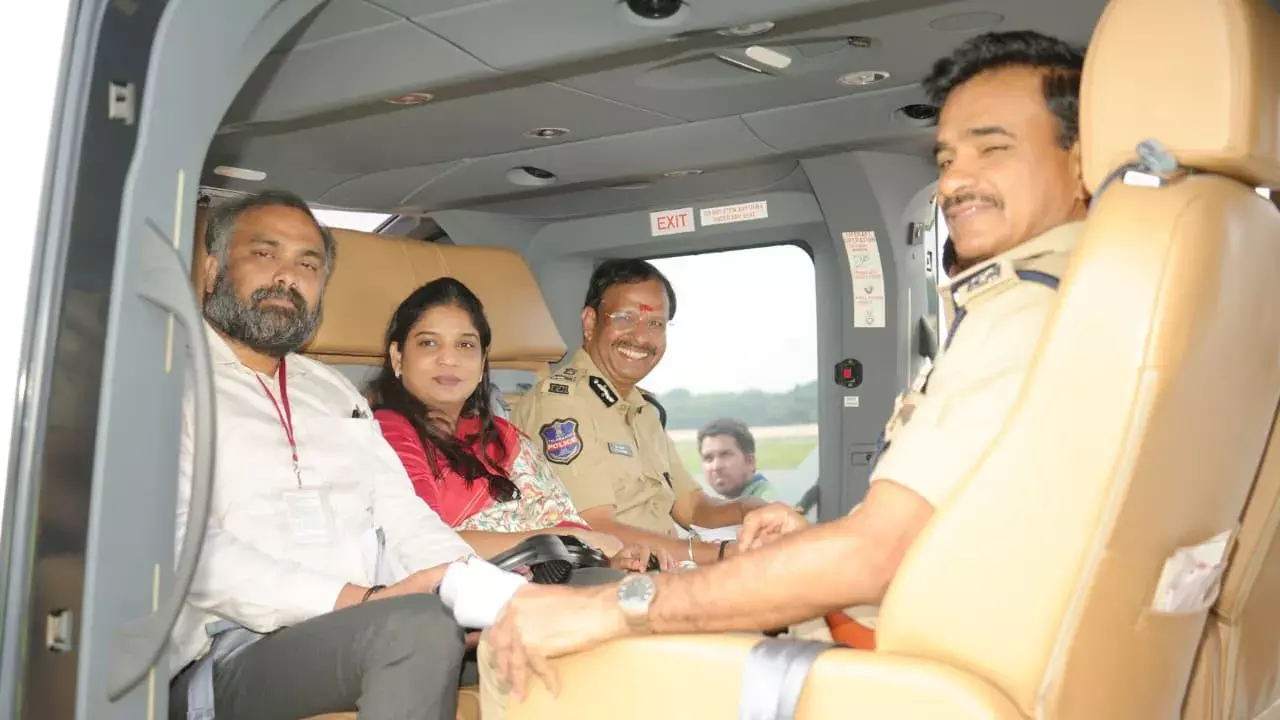 गणेश विसर्जन जुलूस: मंत्री और DGP ने किया हवाई सर्वेक्षण